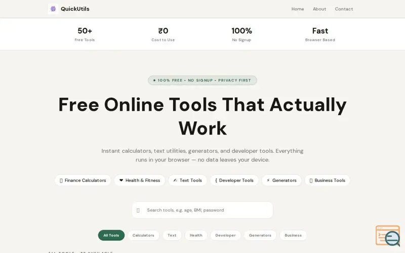 Screenshot of QuickUtils