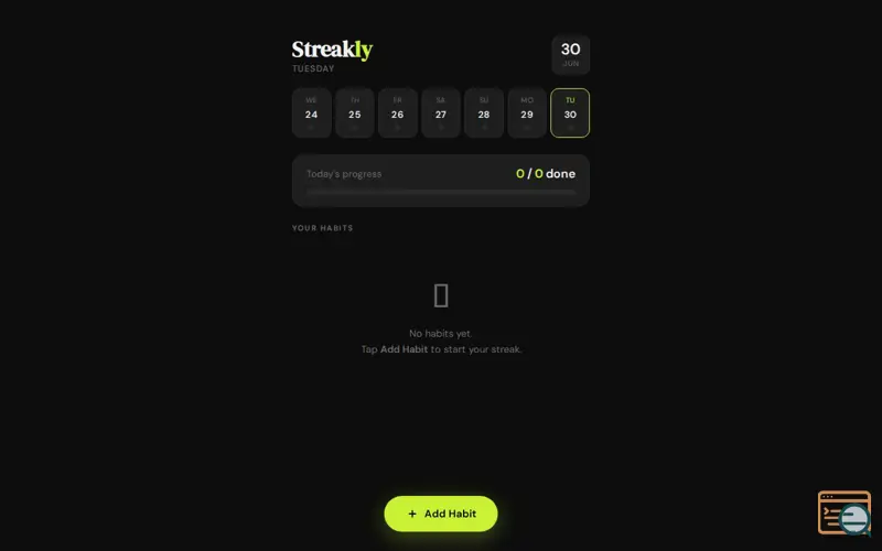 Screenshot of Streakly