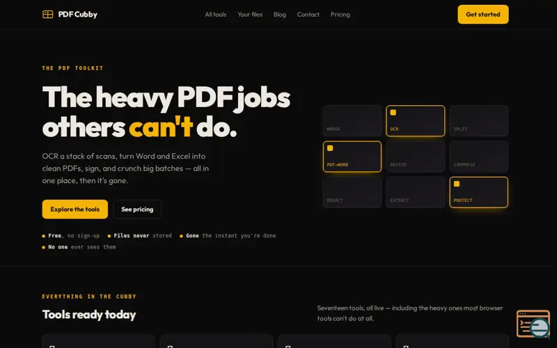 Screenshot of PDF Cubby