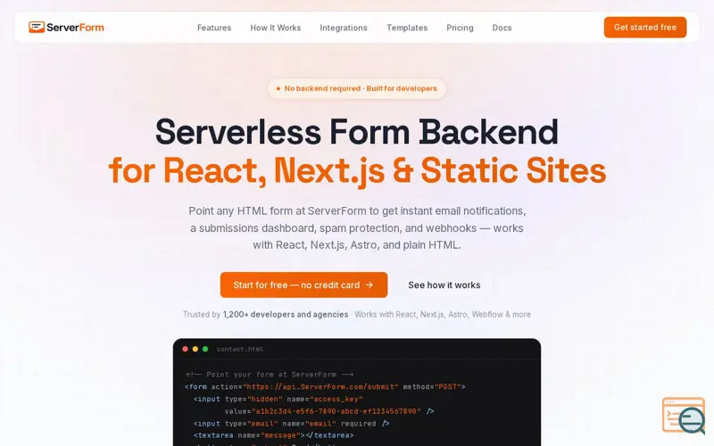 Screenshot of ServerForm
