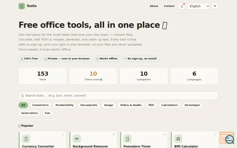 Screenshot of Toolio