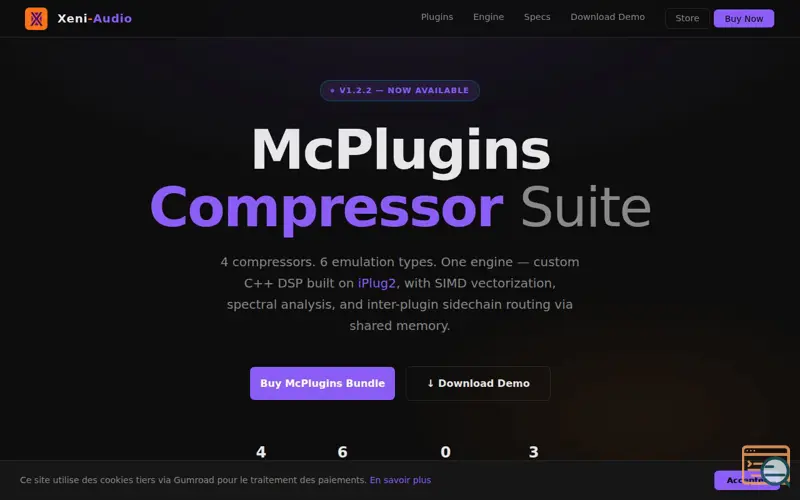 Screenshot of McPlugins Compressor Suite — XeniAudio