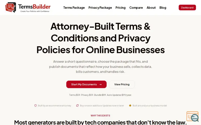 Screenshot of TermsBuilder