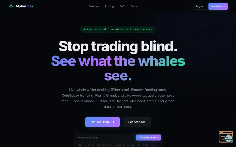 Screenshot of AlphaDesk