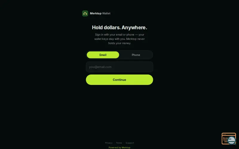 Screenshot of Merktop Cash