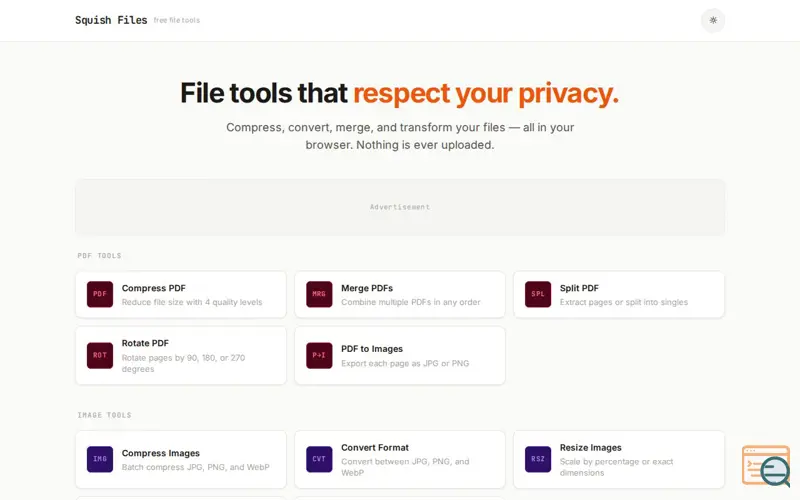 Screenshot of Squish Files