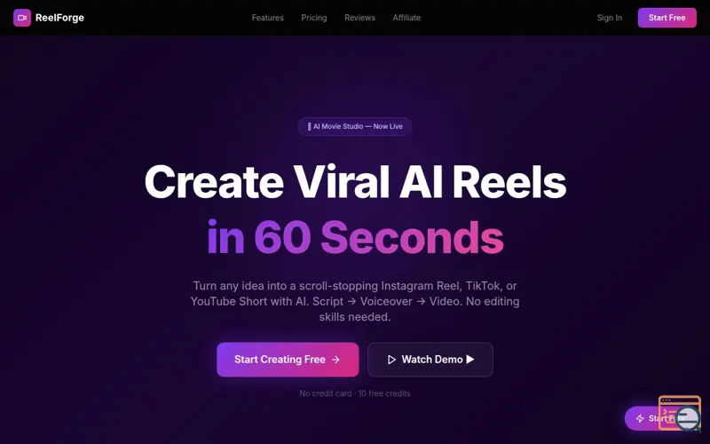 Screenshot of ReelForge