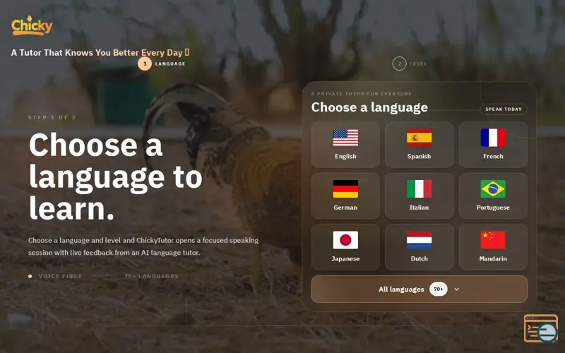 Screenshot of ChickyTutor