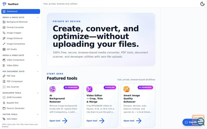 Screenshot of ToolPact