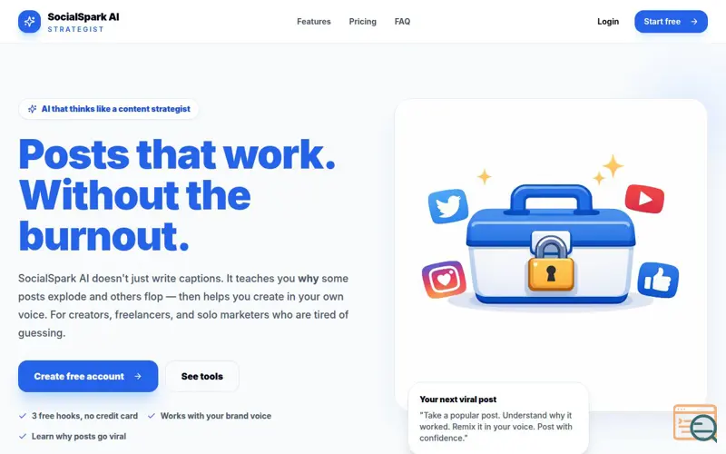 Screenshot of Social Spark AI