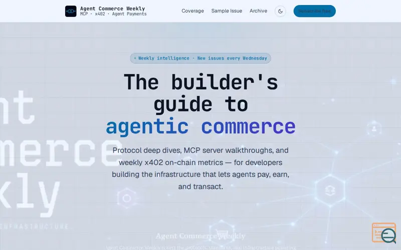 Screenshot of Agent Commerce Weekly