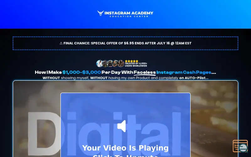 Screenshot of Instagram Academy