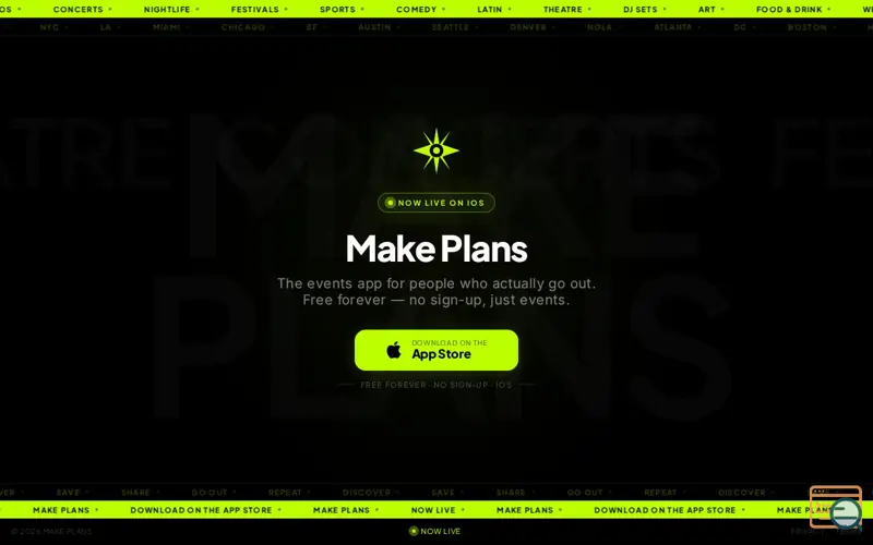 Screenshot of Make Plans