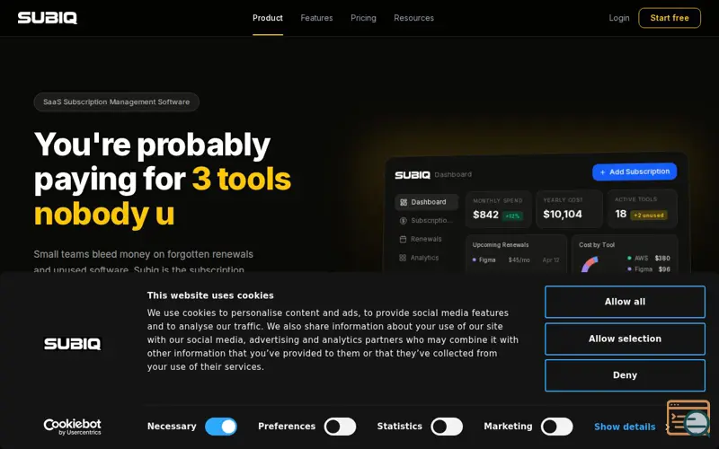 Screenshot of Subiq