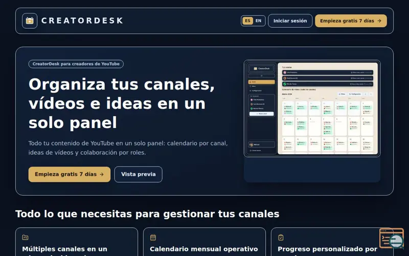 Screenshot of CreatorDesk
