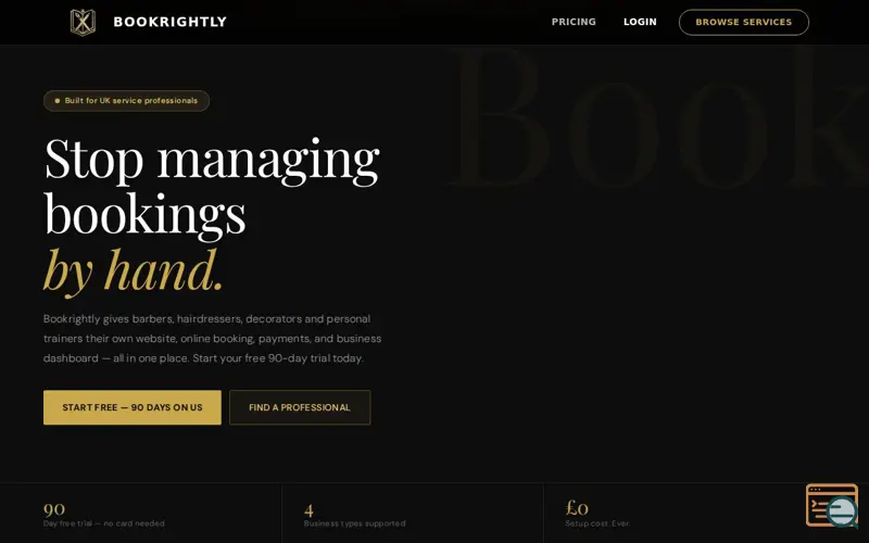 Screenshot of Bookrightly