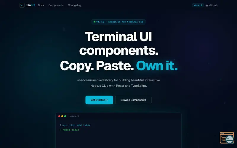 Screenshot of InkUI