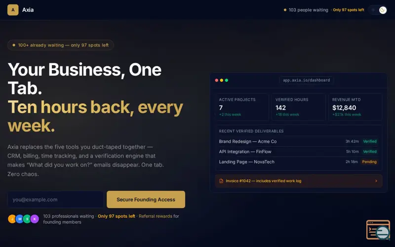 Screenshot of Axia