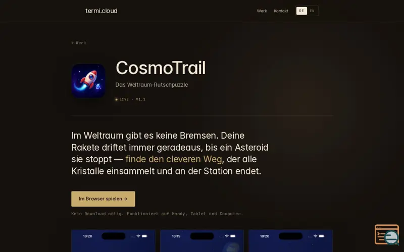 Screenshot of CosmoTrail