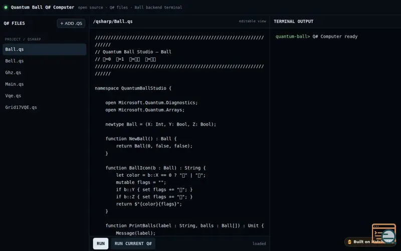 Screenshot of Quantum Ball Studio