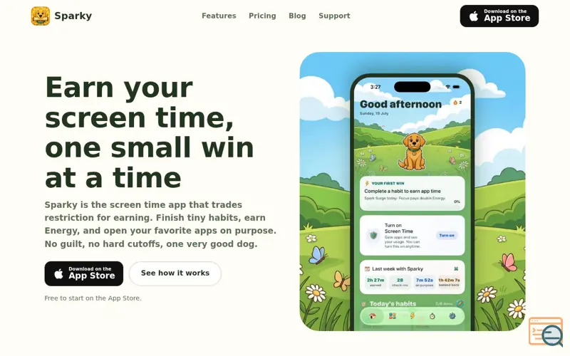 Screenshot of Sparky: Earn Your Screen Time by Finishing Real Habits