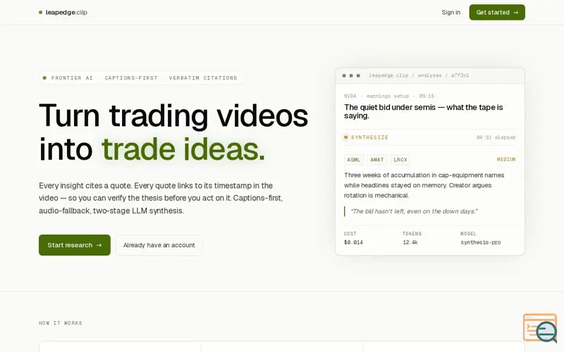 Screenshot of Leapedge Clip