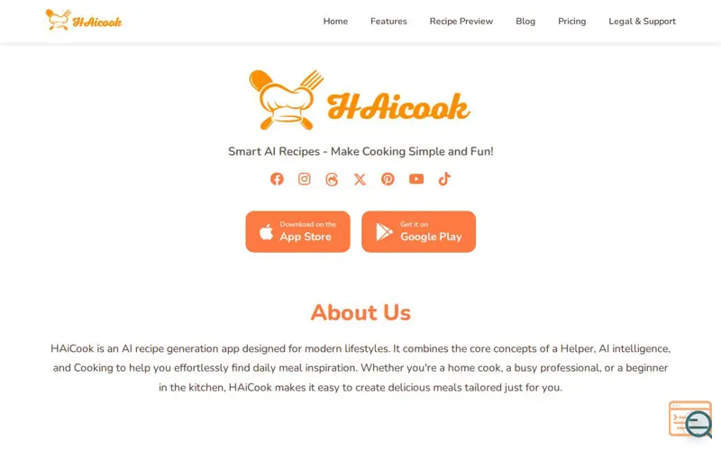 Screenshot of HAiCook