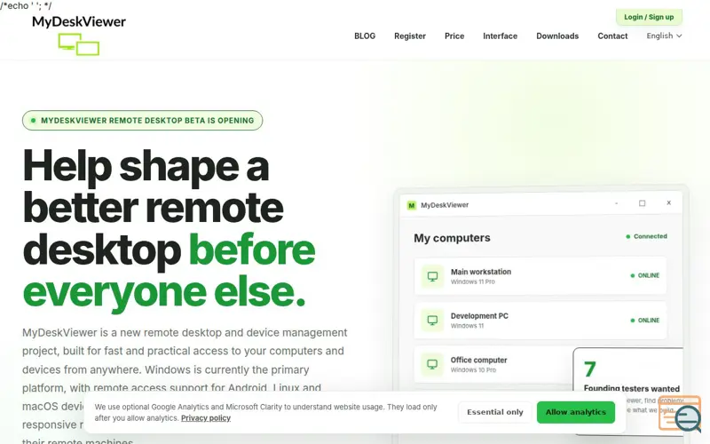 Screenshot of MyDeskViewer