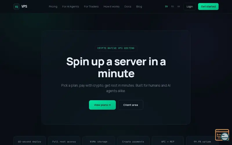 Screenshot of EQVPS