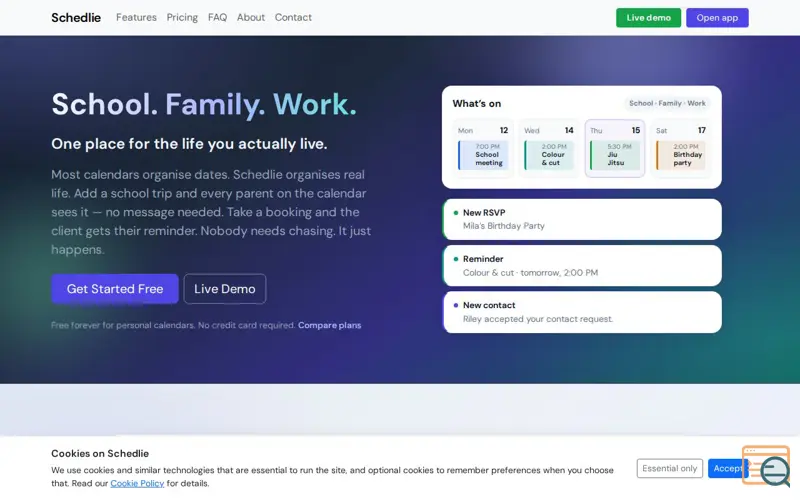 Screenshot of Schedlie