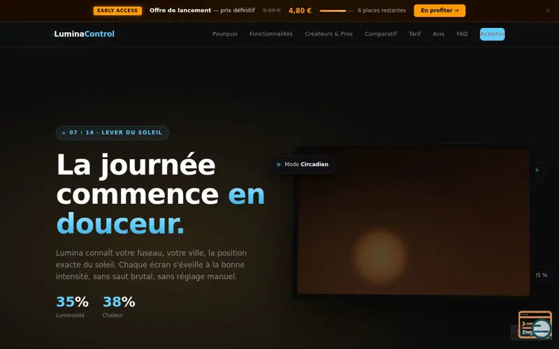 Screenshot of Lumina Control