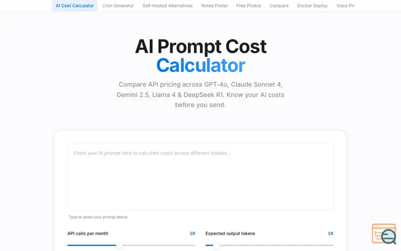 Screenshot of AI Prompt Cost Calculator