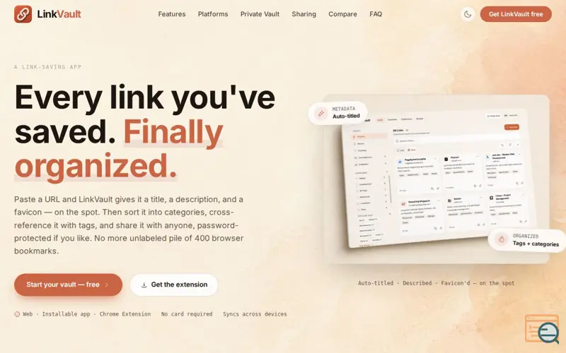 Screenshot of LinkVault