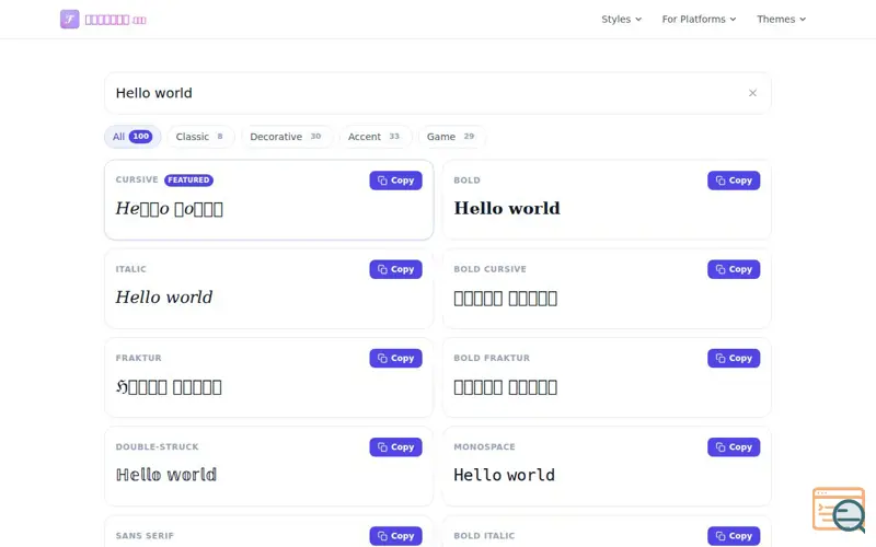Screenshot of FontGen.art