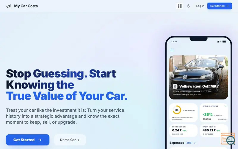 Screenshot of My Car Costs