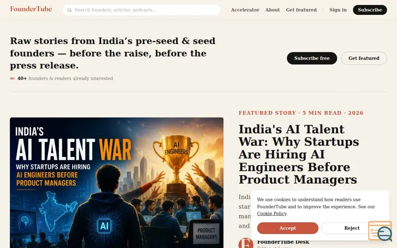 Screenshot of FounderTube