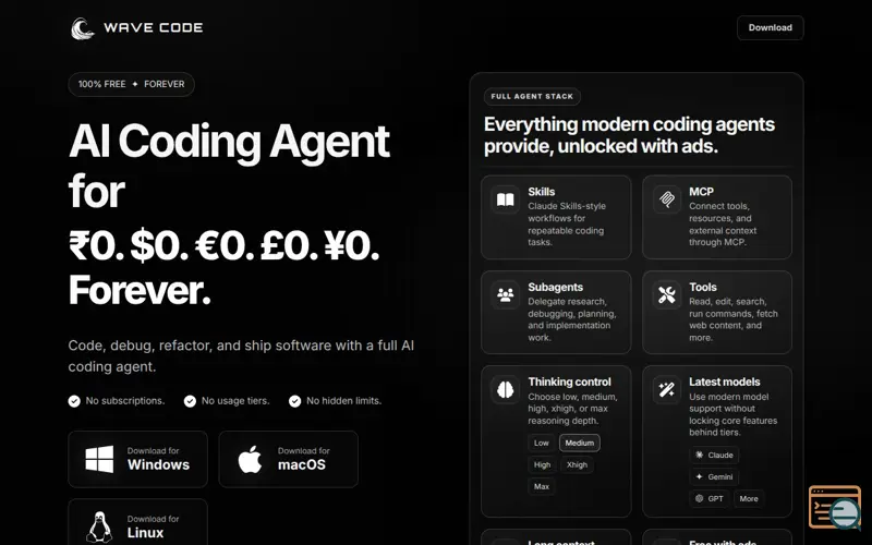 Screenshot of Wave Code