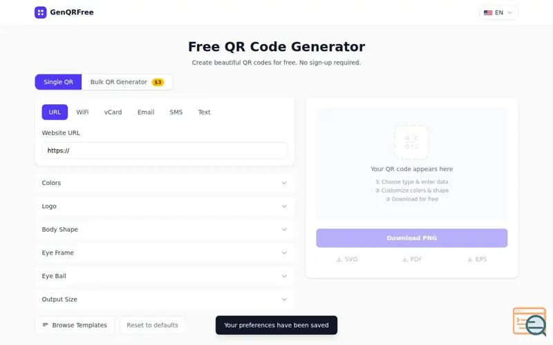 Screenshot of GenQRFree