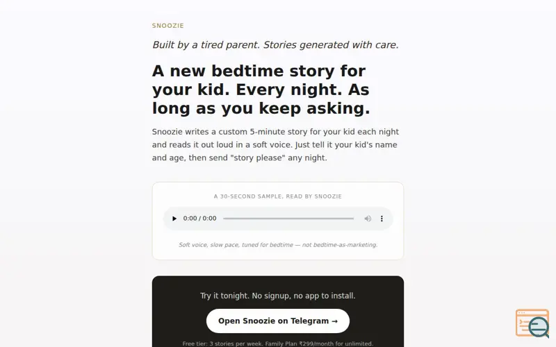 Screenshot of Snoozie