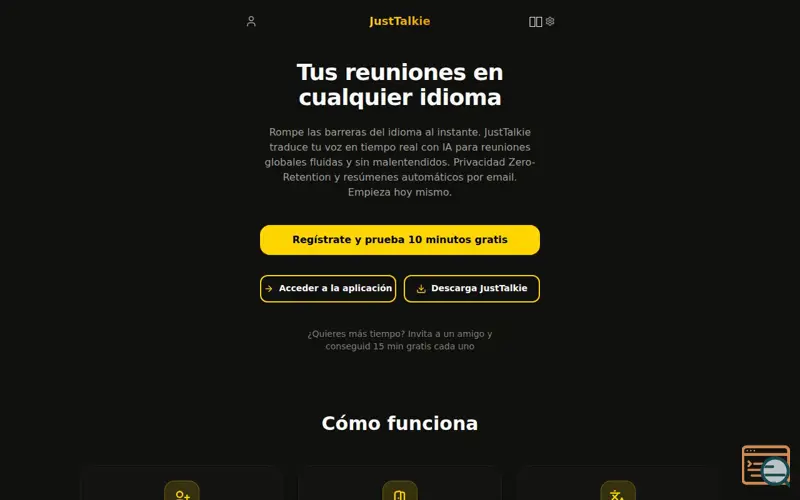 Screenshot of JustTalkie