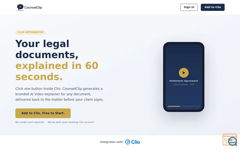 Screenshot of CounselClip