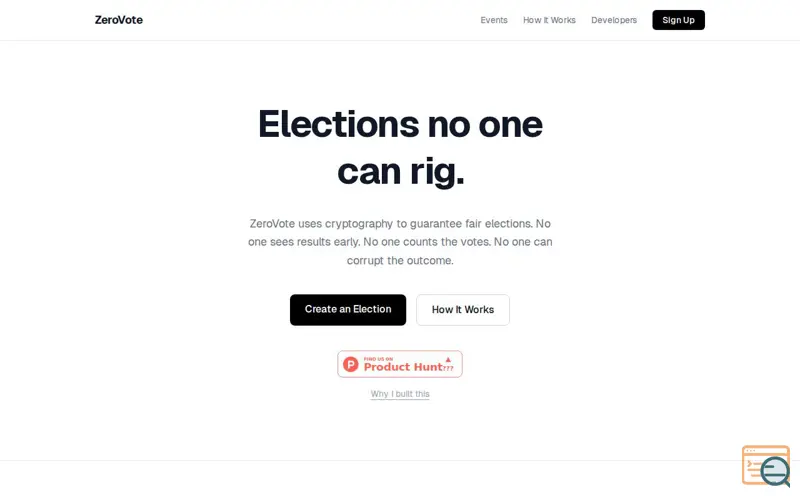 Screenshot of ZeroVote