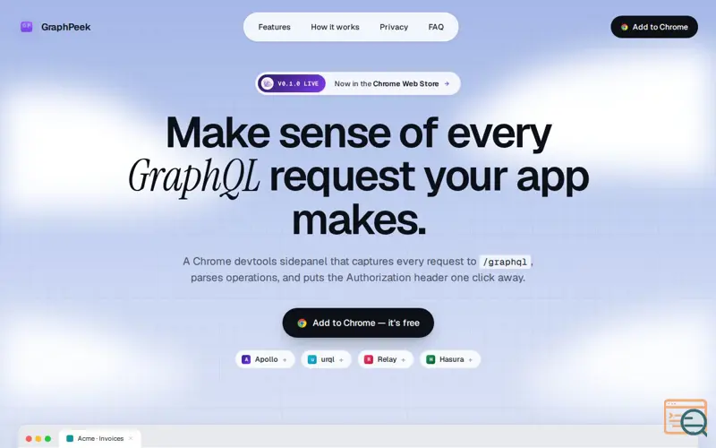 Screenshot of GraphPeek