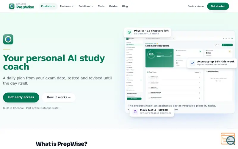 Screenshot of Prepwise
