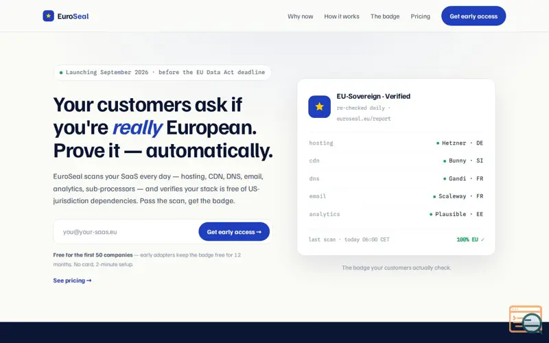 Screenshot of Euroseal