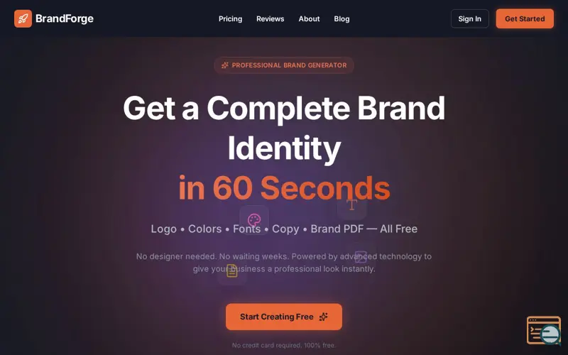 Screenshot of BrandForge V1, a launch using Lorem Picsum