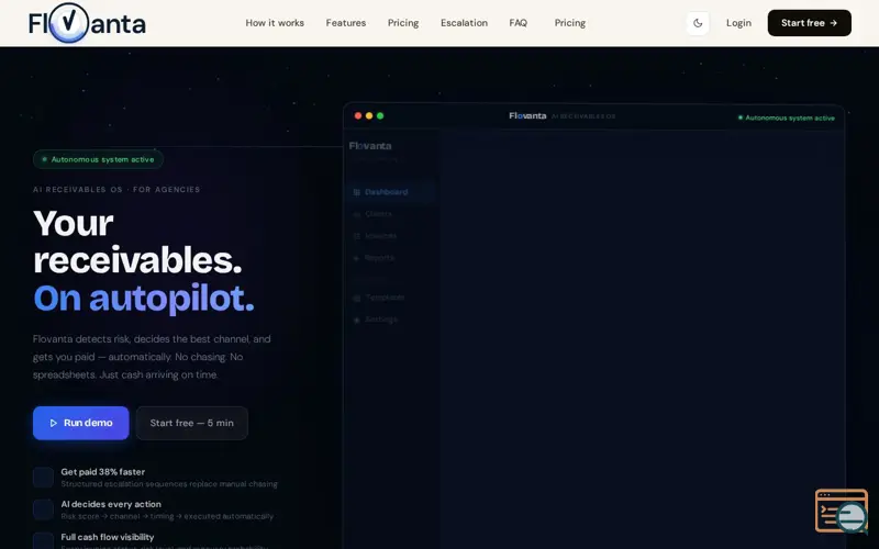 Screenshot of Flovanta