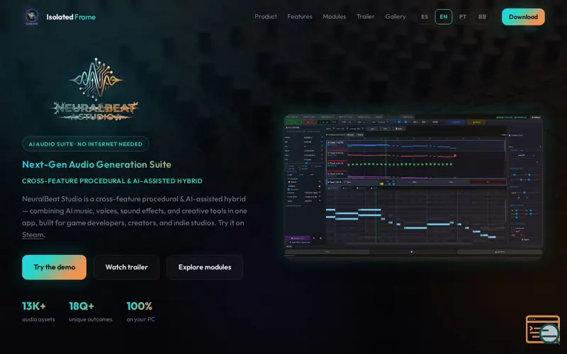 Screenshot of Isolated Frame — NeuralBeat Studio Demo 