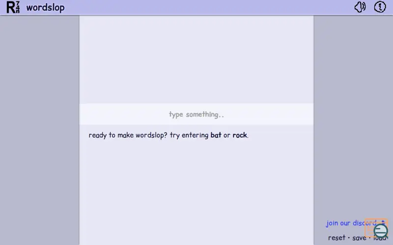 Screenshot of Wordslop: Just Type Things, a launch using Vyntr