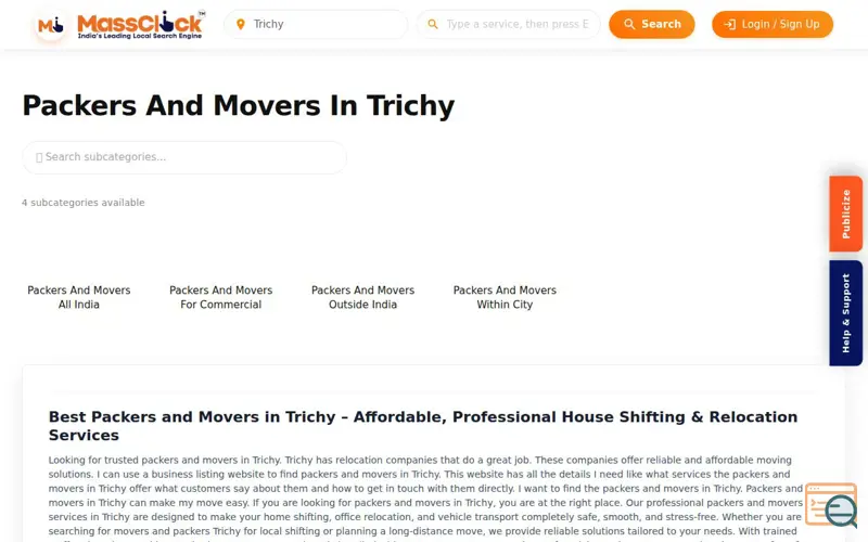 Screenshot of Best Packers and Movers in Trichy